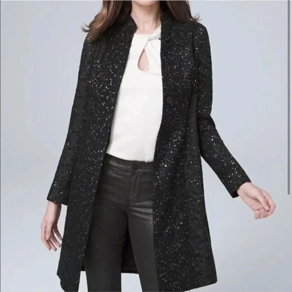 White House Black Market Seguin ombré coat